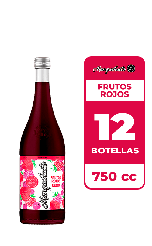 12x Cóctel de Vino Manquehuito Frutos Rojos 750cc