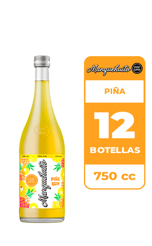 12x Cóctel de Vino Manquehuito Piña 750cc