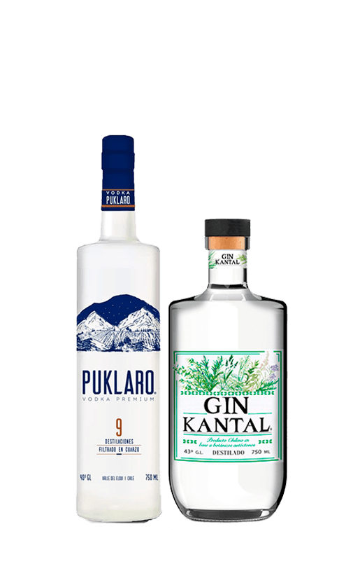 Pack Gin Kantal 43° 750cc + Vodka Puklaro 40° 750cc