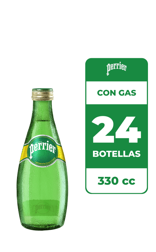 24x Agua Mineral Perrier Con Gas 330cc