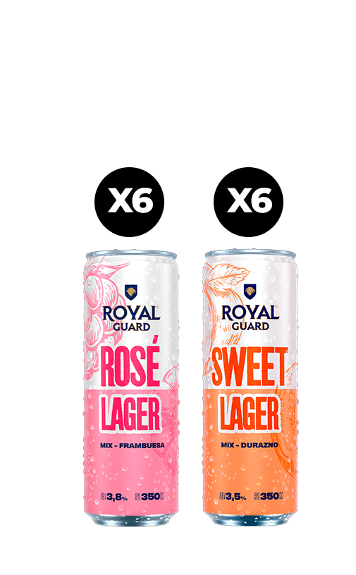 12x Cerveza Royal Guard Sabores Lata 350cc