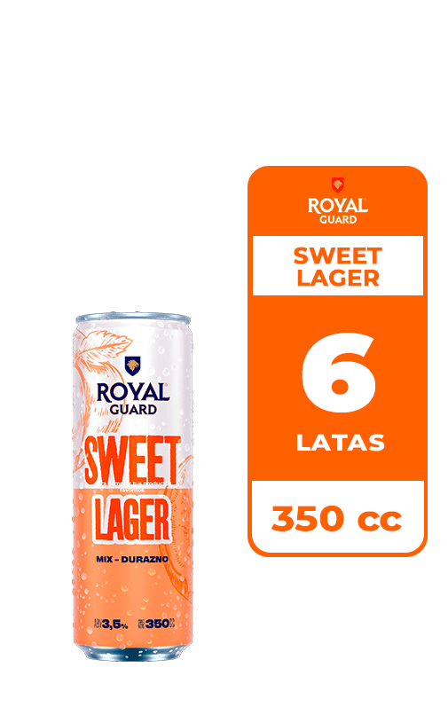 6x Cerveza Royal Guard Sweet 3.5° Lata 350cc