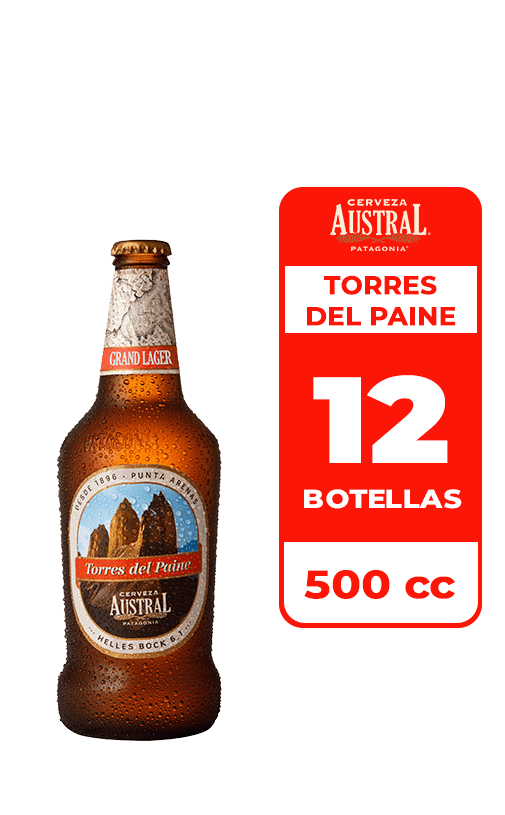 12x Cerveza Austral Torres Del Paine 6.1° Botella 500cc