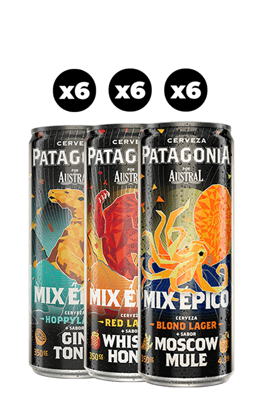 18x Cerveza Variedades Patagonia Mix Lata 350cc