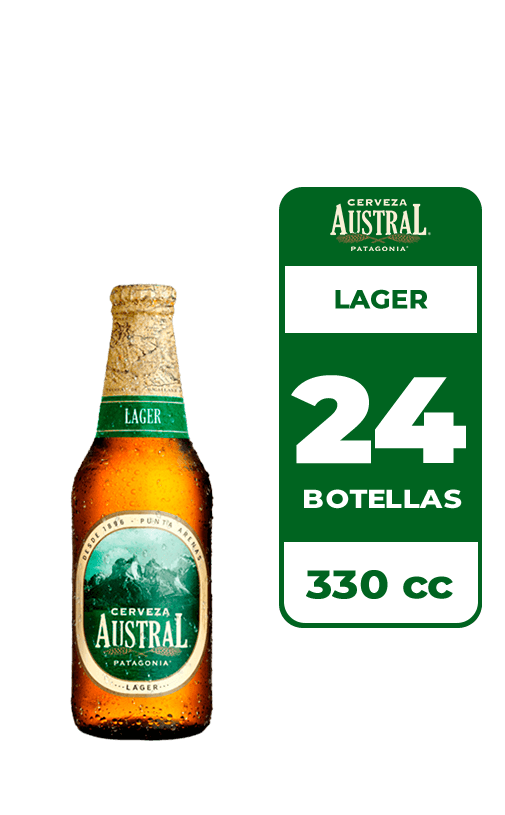 24x Cerveza Austral Lager 4.6° Botella 330cc