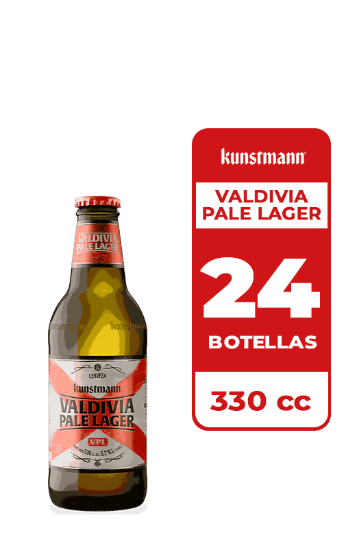 24x Cerveza Kunstmann Valdivia Pale Lager 5.2° Botella 330cc