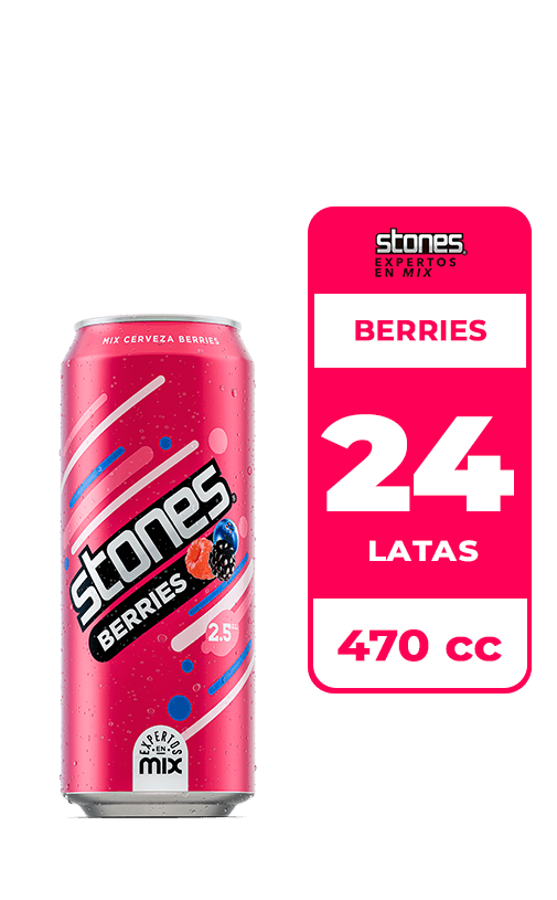 24x Cerveza Berries Stones 2.5° Lata 470cc