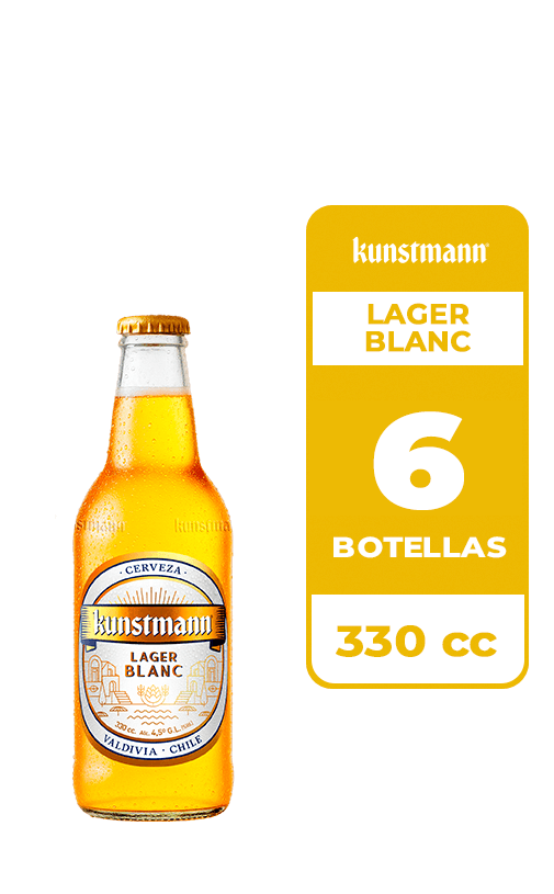 6x Cerveza Kunstmann Lager Blanc 4.5° Botella 330cc