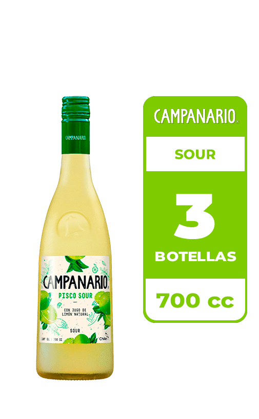 3x Cóctel Campanario Sour 14° 700cc