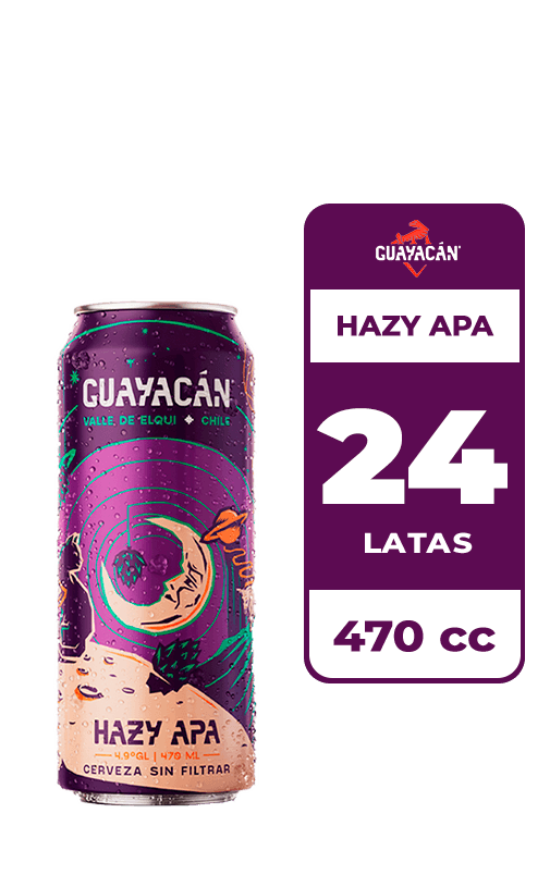 24x Cerveza Guayacán Hazy APA 4.9° Lata 470cc