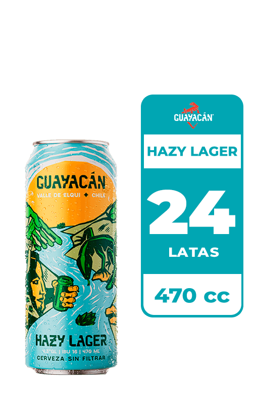 24x Cerveza Guayacán Hazy Lager 4.9° Lata 470cc