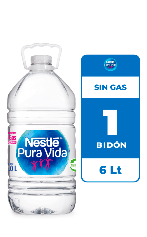 Agua Purificada Nestlé Pura Vida Sin Gas Bidon 6L