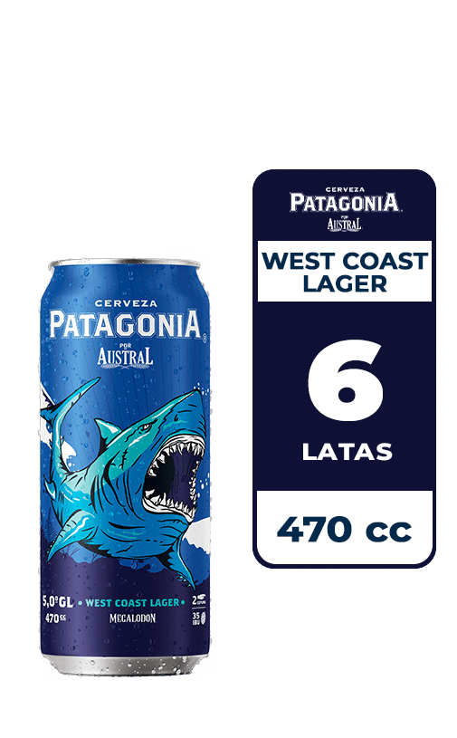 6x Cerveza Patagonia West Coast Lager 5.0° Lata 470cc