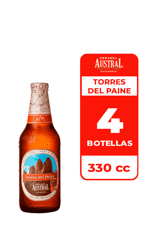 4x Cerveza Austral Torres Del Paine 6.1° Botella 330cc