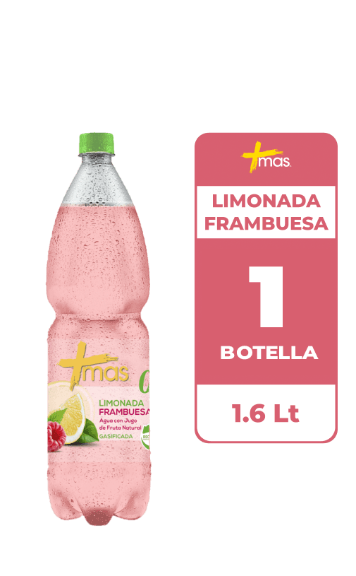 Agua Saborizada Mas Limonada Frambuesa Botella 1.6L