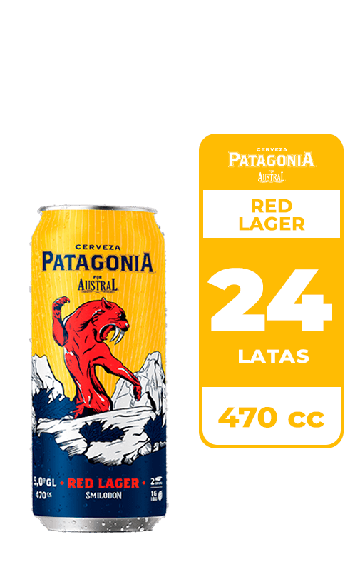 24x Cerveza Patagonia Red Lager 5.0° Lata 470cc