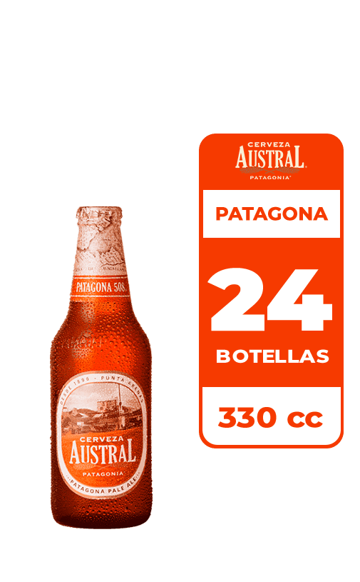 24x Cerveza Austral Patagona 508 5.0° Botella 330cc