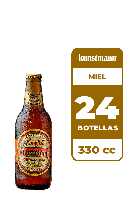 24x Cerveza Kunstmann Miel 4.8° Botella 330cc