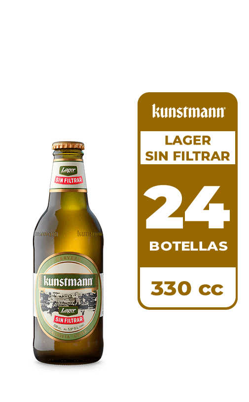 24x Cerveza Kunstmann Lager Sin Filtrar 5.8° Botella 330cc
