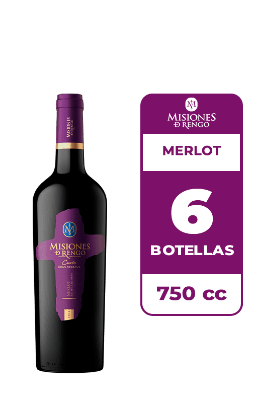6x Vino Misiones De Rengo Cuvée Merlot 750cc