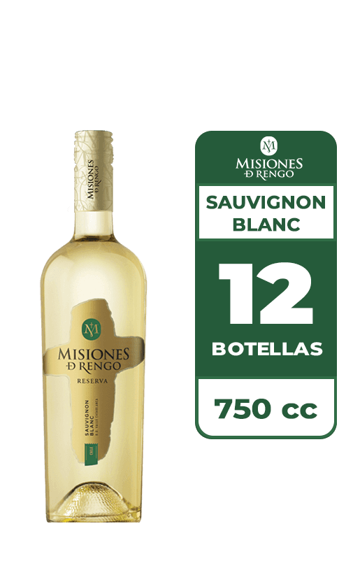 12x Vino Misiones De Rengo Reserva Sauvignon Blanc 750cc