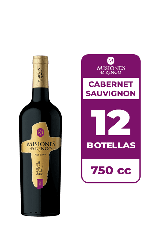 12x Vino Misiones De Rengo Reserva Cabernet Sauvignon - Syrah 750cc