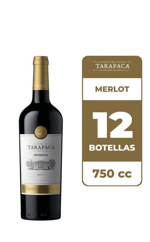 12x Vino Tarapacá Reserva Merlot 750cc