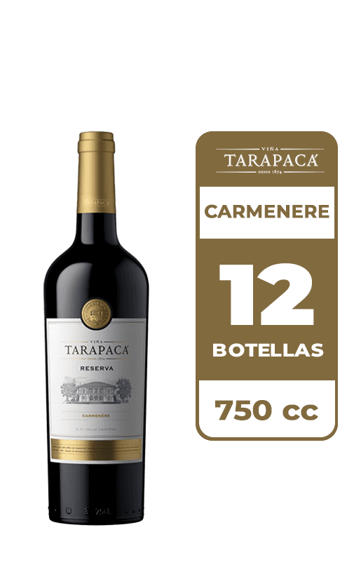 12x Vino Tarapacá Reserva Carmenere 750cc