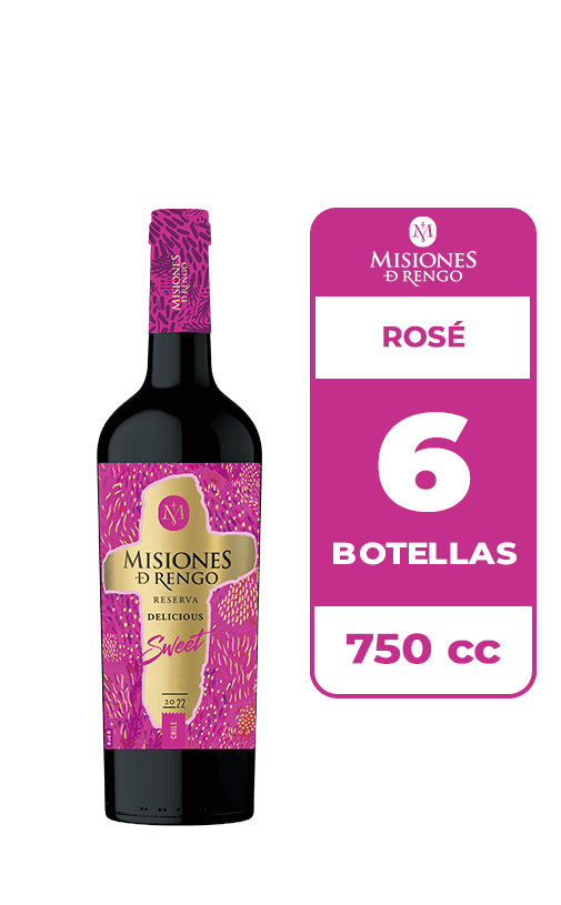 6x Vino Misiones De Rengo Reserva Delicious Sweet Red Blend 750cc