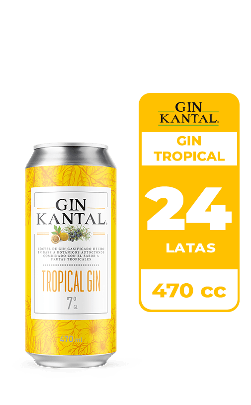 24x Cóctel Kantal Gin Tropical 7° Lata 470cc