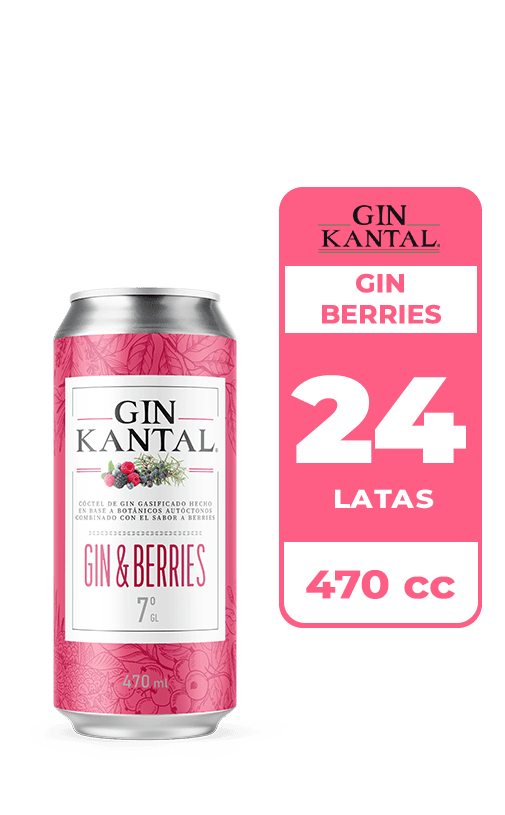 24x Cóctel Kantal Gin Berries 7° Lata 470cc