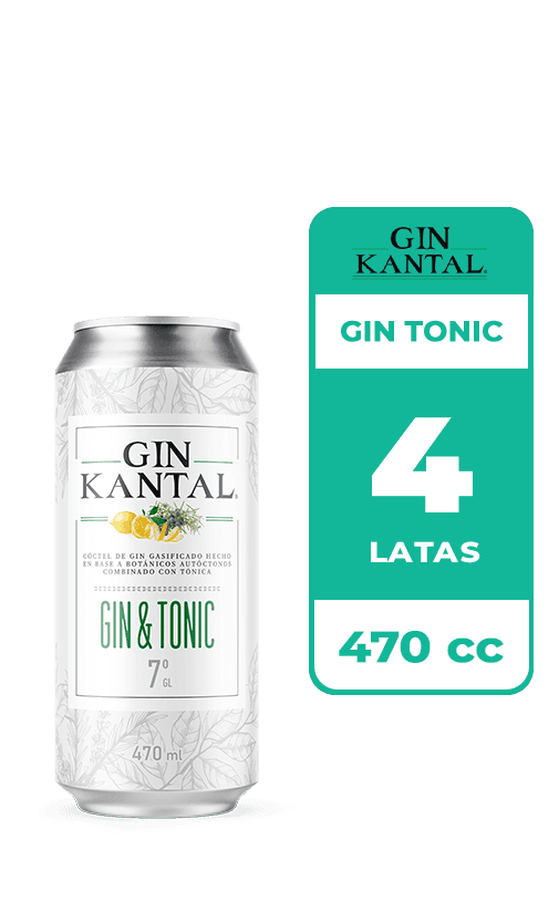 4x Cóctel Kantal Gin Tonic 7° Lata 470cc