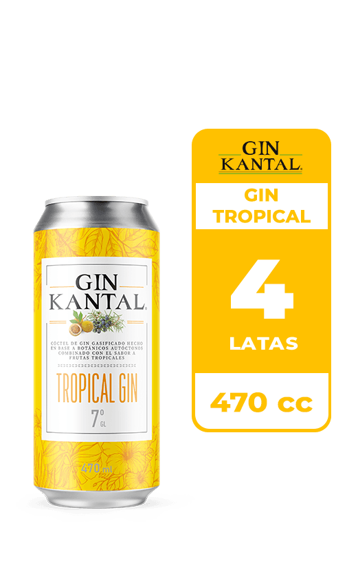 4x Cóctel Kantal Gin Tropical 7° Lata 470cc