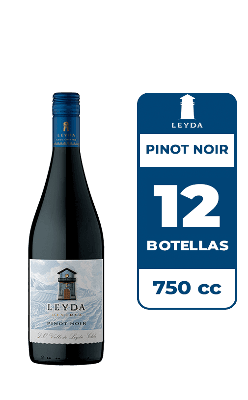 12x Vino Leyda Reserva Pinot Noir 750cc