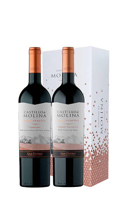 Pack Vino Castillo de Molina Carmenere + Cabernet Sauvignon 750cc