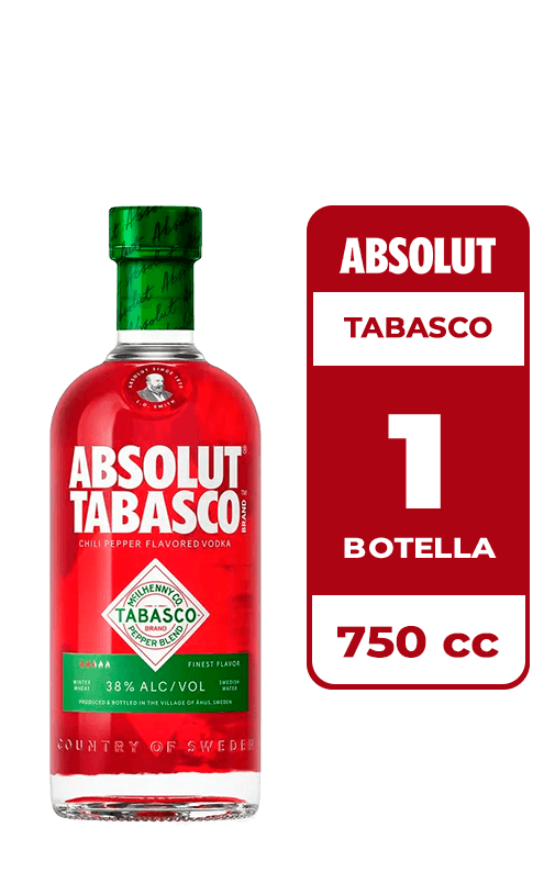 Vodka Absolut Tabasco 38° 750cc