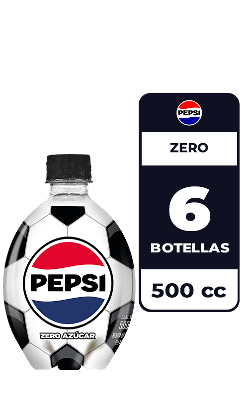 6x Pepsi Zero Botella Pelota 500cc