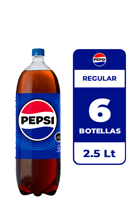 6x Bebida Pepsi Botella 2.5L