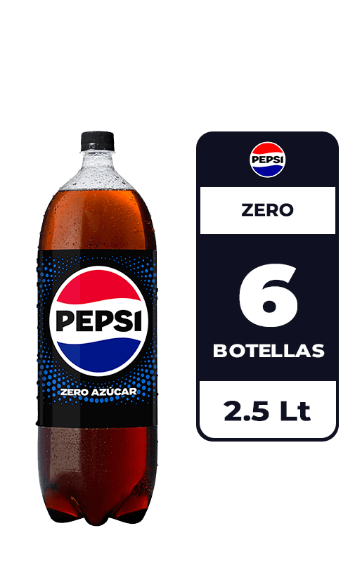 6x Bebida Pepsi Zero Botella 2.5L