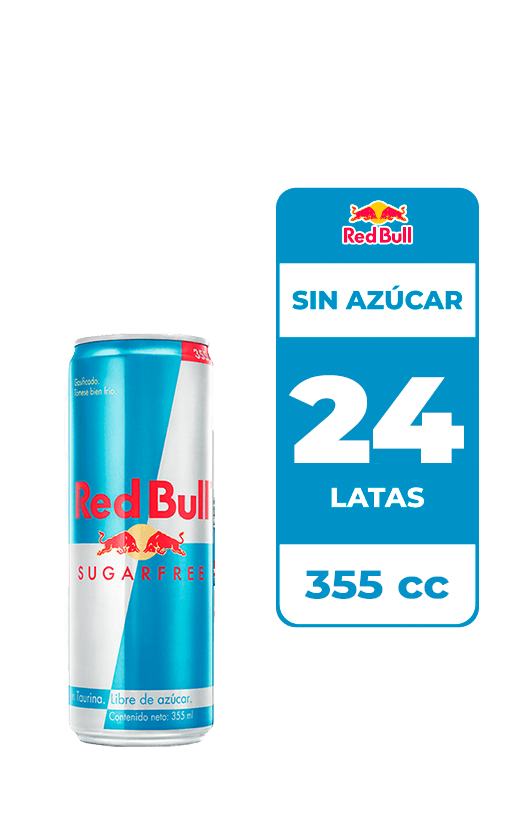 24x Bebida Energética Red Bull Sin Azúcar 355cc