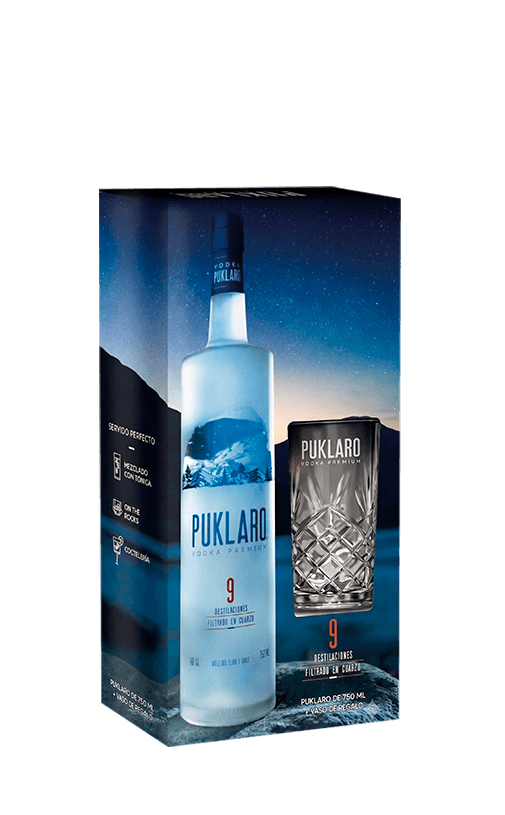 Vodka Puklaro 40° 750cc + Vaso