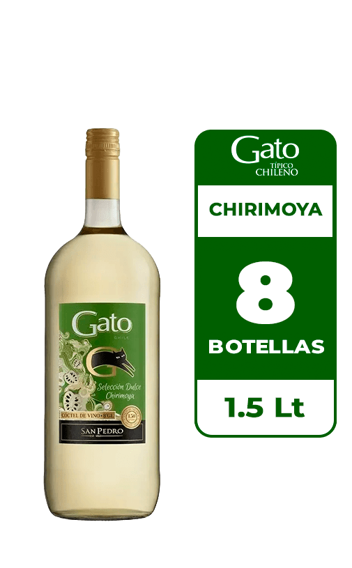 8x Cóctel de Vino Gato Selección Dulce Chirimoya 1.5L