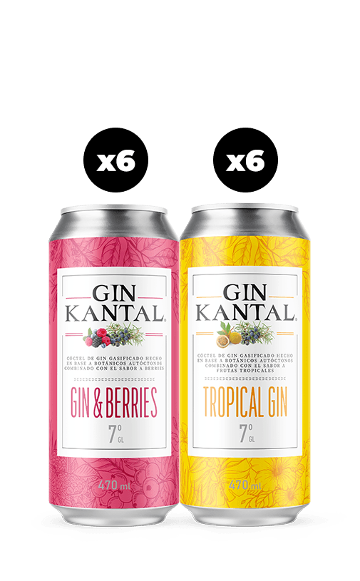 12x Cóctel Kantal Gin Berries + Tropical Lata 470cc