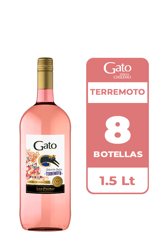 8x Cóctel de Vino Gato Selección Dulce Terremoto 1.5L