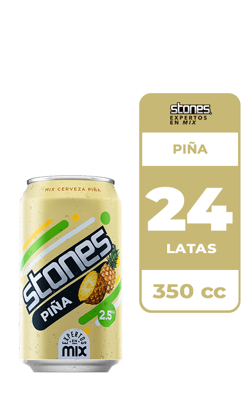 24x Cerveza Piña Stones 2.5° Lata 350cc
