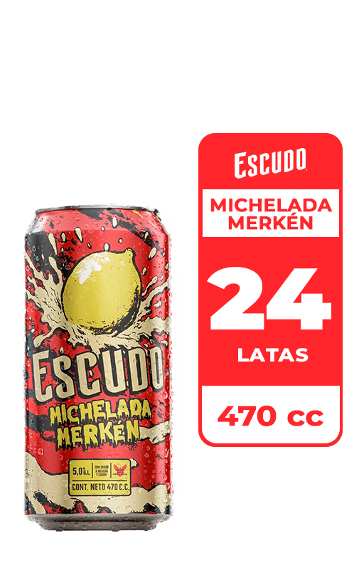 24x Cerveza Escudo Michelada Merkén 5.0° Lata 470cc