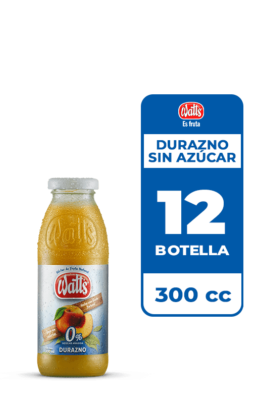 12x Néctar Watt's Durazno Sin Azúcar 300cc