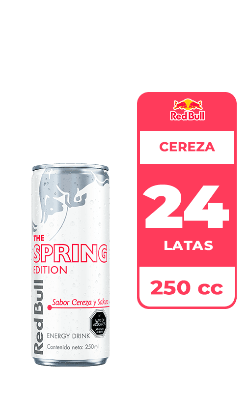24x Bebida Energética Red Bull Spring Cereza 250cc