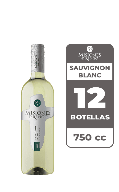 12x Vino Misiones De Rengo Varietal Sauvignon Blanc 750cc
