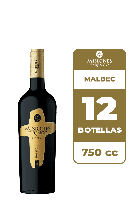 12x Vino Misiones De Rengo Reserva Malbec 750cc